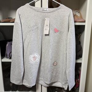 NWT Tex Light Gray Long Sleeve Shirt Pullover Sweater Size XL